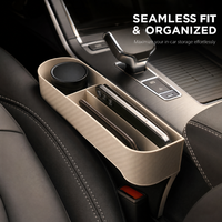 Ensemble de remplissage d'espace de siège de voiture, boîte de rangement à texture fibre de carbone, poche latérale de console multi-compartiments pour téléphone, clés, portefeuille, universel