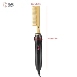 2 in 1 Hot Comb Straightener Curler Hair Electric Comb Hair Wet Dry Use Flat Irons Hot Heating Comb For Hair