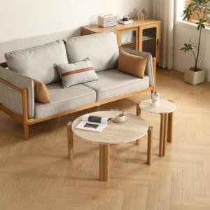 <span class=keywords><strong>Table</strong></span> basse ronde en marbre <span class=keywords><strong>de</strong></span> style moderne du milieu du siècle, design minimaliste, petite <span class=keywords><strong>table</strong></span> <span class=keywords><strong>de</strong></span> salon en <span class=keywords><strong>bois</strong></span> <span class=keywords><strong>massif</strong></span> - Product Image 1