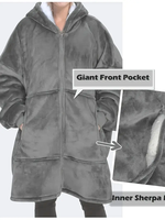 Factory Warm Flanell Sherpa Tragbare übergroße Kapuzen decke Bedruckte übergroße Decke Hoodie für Kinder Erwachsene Winter Indoor TV