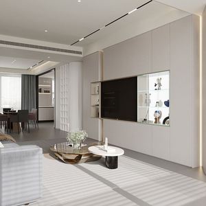 Meuble TV LED de luxe contemporain, solution de rangement élégante pour la maison, l'hôtel, le divertissement, table console moderne pour le salon - Product Image 1