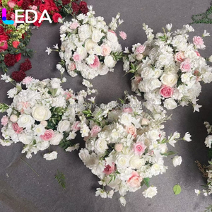 ซุ้มดอกไม้ประดิษฐ์ผ้าไหมสีชมพูและสีขาวขนาด 8 ฟุต รุ่นขายดีของ LEDA สำหรับตกแต่งงานแต่งงานและงานอีเว้นท์ - Product Image 6