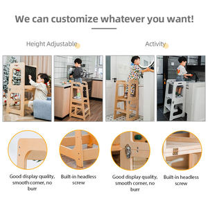 <span class=keywords><strong>Tour</strong></span> d'apprentissage pliable pour enfants en bois fabriquée en Europe <span class=keywords><strong>Tour</strong></span> d'apprentissage Montessori pour bébé avec tableau noir - Product Image 3