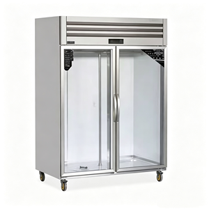 Refrigerador Vertical Comercial de Acero Inoxidable con Puertas de Doble Vidrio para Almacenamiento de Carne en Restaurantes - Product Image 5