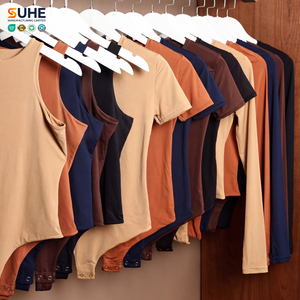 SUHE OEM ODM Winter Summer Casual Skinny Short Sleeve Crew Neck Stretch Snap Crotch Form Fitting Solid Color Womens <b>Bodysuit</b> - Product Image 3