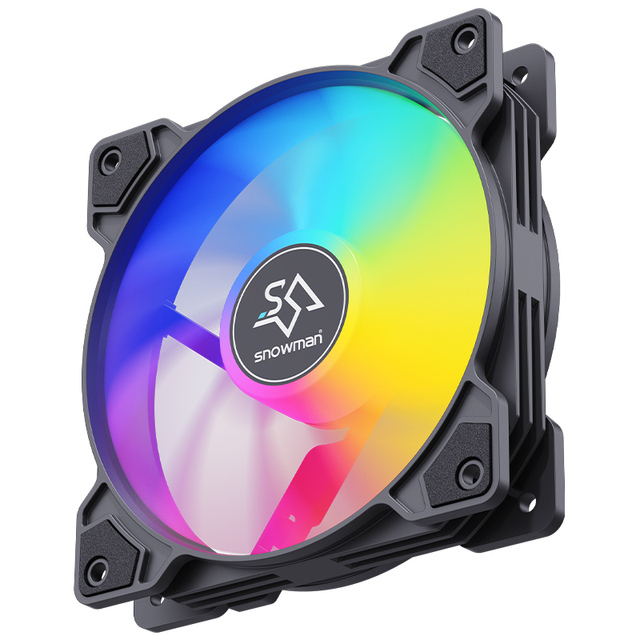 SNOWMAN Molex 4pin RGB 120mm Ultra-Quiet High-Airflow PC Computer Case LED Light Cooling Fan 1.4W Copper Heatsink 12V 3PIN FAN
