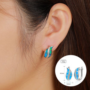 أقراط عقيق اصطناعية من الفضة الإسترلينية بتصميم بسيط مبيع بالجملة - Product Image 3