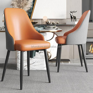 Chaises de salle à manger modernes nordiques dorées, en cuir et métal, pour intérieur, mobilier de maison de luxe, vente en gros pour restaurants et salles à manger - Product Image 5