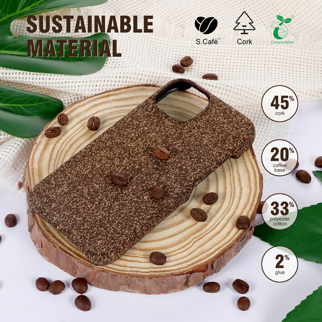 Biodegradable Coffee Grounds Phone case Magnetic Wireless Charge Phone Cover Light and Thin Easy to Install for iphone case