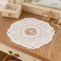 Set de table en dentelle de style européen avec dentelle vintage brodée, tapis de table basse, couvre-poussière