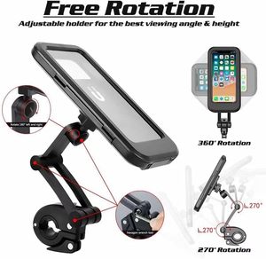 360 Xoay xe máy tay lái núi không thấm nước xe đạp điện thoại chủ scooter điện thoại clip tự do điều chỉnh chiều cao - Product Image 2
