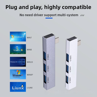 Hub USB pour ordinateur portable en ABS, multi-interface, répartiteur sans fil, station d'accueil Type C, 4 ports, vente en gros