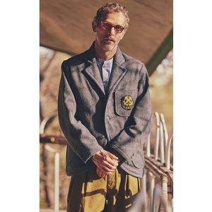 แจ็กเก็ตหนังวินเทจสำหรับผู้ชาย, เสื้อโค้ทกันลมปักแบบลำลองสำหรับฤดูหนาวหลากหลายสไตล์ - Product Image 1