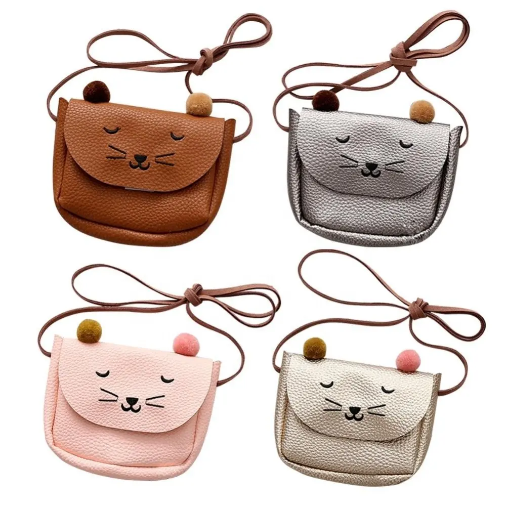 2019 Cute Princess Shoulder Bag Mini Cat Ear Messenger Bags Simple Small Square kids girls purse mini handbag