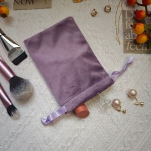 Pochette en velours personnalisée avec logo pour bijoux, petits dés, boucles d'oreilles, bracelets, colliers, cadeaux, sac à cordon en velours pour bijoux - Product Image 2