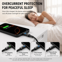 Cable Trenzado Tipo C de 240W con Apagado Automático, Carga Rápida USB-A a Tipo C PD 240w para iPhone
