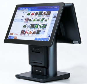 เครื่อง POS ระบบ Windows หน้าจอสัมผัสคู่ขนาด 15.6 นิ้ว ประสิทธิภาพสูง พร้อมเครื่องพิมพ์ขนาด 58 มม. ในตัว สำหรับระบบขายหน้าร้านค้าปลีก - Product Image 1