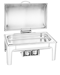 Aço inoxidável Food Warmer 2 Pan Grande Capacidade Buffet Fogão Prata Retângulo Chafing Dish Para Restaurante - Product Image 1