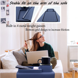Organizer Ponsel untuk Kursi Santai, Meja Sandaran Tangan untuk Minuman, <span class=keywords><strong>Remote</strong></span> Control, Tatakan Silikon Anti Tumpah, Nampan Sandaran Sofa, Tempat Cangkir Sofa - Product Image 5