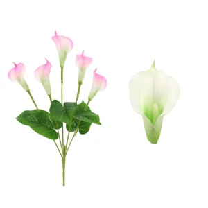 Real Touch High Quality Calla Lily Bouquet DIY Wedding Home Decoration Faking Artificial Flowers