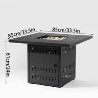Table de foyer au gaz propane en métal durable pour foyer intérieur/extérieur pour patio et fêtes de jardin