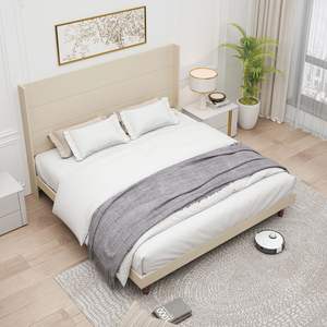 Lit moderne et élégant DB 54 en panneaux de bois avec dossier haut pour la lecture ou la détente, doté d'une tête de lit confortable - Product Image 5