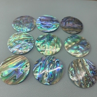 Nouvelles plaques rondes de 35 mm en nacre de Nouvelle-Zélande polie miroir, à perforer, pour la création de bijoux DIY (breloques, boucles d'oreilles)