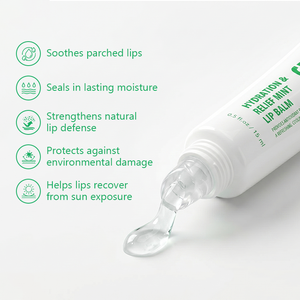 Hydratation longue durée Baume à lèvres à <span class=keywords><strong>la</strong></span> menthe Formule végétalienne avec <span class=keywords><strong>cire</strong></span> de son de riz Gel hydratant pour apaiser l'inconfort Protéger les lèvres gercées - Product Image 4