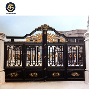 Porte de villa d'art en aluminium de style européen moderne en alliage d'aluminium traduction électrique porte de cour à double ouverture - Product Image 2