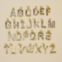 Mode 26 Alphabet Pendentif Lettres Accessoires En Laiton Pendentif Initial Charmes pour La Fabrication De Bijoux