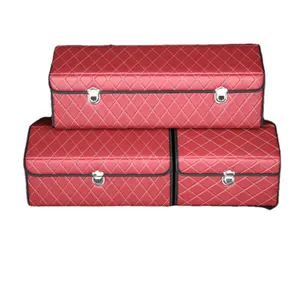 Waterdichte Pu Leer Custom Logo Inklapbare Kofferbak Box Organizer Met Deksel Voor Auto, cargo Box Voor Suv, Vrachtwagen