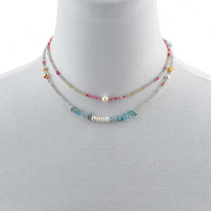 Collier pour femme en pierres naturelles et perles, style plage quotidien, réglable, bijoux de mode, colliers superposés - Product Image 5