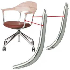 High Quality Bright Polished Chrome Plating Metal Handmade Luxury Dining Chair Arms Backrest Mounts Legs Furniture Parts