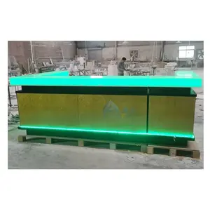 New arrival translucent marble LED restaurant design bar counter for nightclub cafe and restaurant