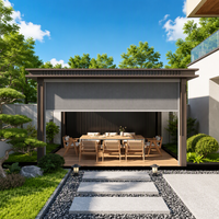 Toit à persiennes léger, imperméable, motorisé avec télécommande, pour patio, balcon, jardin, gazebo, terrasse, pergola