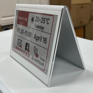 Plaque de nom de bureau en papier électronique / Étiquette nominative 7,5 pouces double face avec écran 3 couleurs, panneau de table électronique intelligent pour système de conférence - Product Image 1