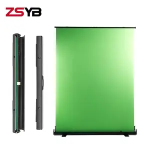 Wall mount manual pull down background Green Screen/game studio Green Screen Backdrop Collapsible