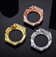 Jam Tangan Classic G-Shocks GA2100 Iced Out VVS Moissanite dengan Casing Kuningan, Bezel Full Pave Bussdown, Perhiasan Hip Hop untuk Pria