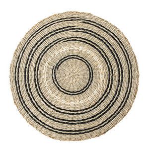 Set de 6 napperons ronds en jonc de mer, tapis de Table tissé résistant à la chaleur naturelle pour Table - Product Image 1