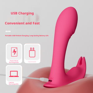 Nuovo Massaggiatore Vibrante per Punto G in Silicone per Adulti, 10 Modalità di Vibrazione, Doppia Velocità, Rosa, Dildo Indossabile Impermeabile Ricaricabile USB - Product Image 2