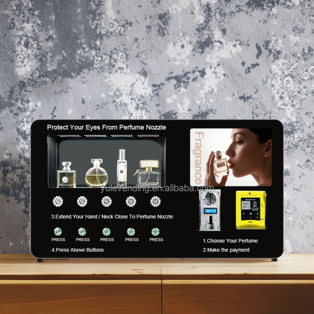 BUSINESS Wall Mounted Metal Coin Fragrance Cologne Perfume Dispenser Spraying Vending Machine for sale