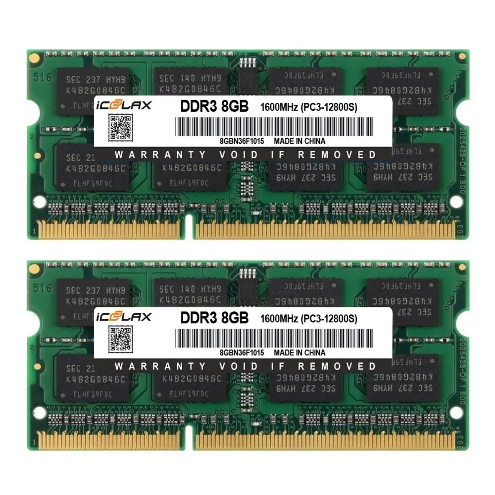 por vida PC3 12800 Ram de memoria de trabajo para portátil de alta calidad 1600 MHz CL9 204 Pin SODIMM DDR3 8 GB