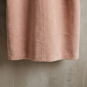 Cappotto Lungo in Lana da Donna Rosa Cipria, Morbido, con Risvolto a Revers, Chiusura a Bottone Nascosto Singolo, Tasca con Stampa a Contrasto, Vestibilità Ampia, Caldo per l'Inverno - Product Image 5