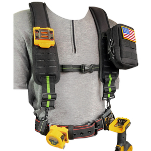 <span class=keywords><strong>Bretelles</strong></span> de ceinture à outils réglables pour électricien et charpentier avec pochette de travail rouge, capacité de 200 lb, 5 à 9 poches, personnalisable, support OEM - Product Image 1