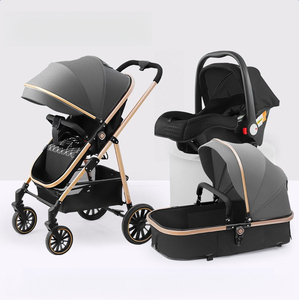 Poussette panoramique 3-en-1 avec grandes roues, siège réversible, position assise à couchée, système de voyage et capote pour bébé et tout-petit - Product Image 1