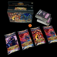 Impression complète de cartes TCG holographiques avec pack booster et boîte, cartes à collectionner personnalisées à âme noire 350 g/m², production en série