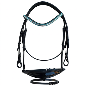 Équipement de bride de cheval en cuir rembourré souple de haute qualité pour cheval avec casque confortable - Product Image 1