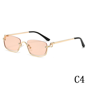 2024 tendance femmes lunettes de <span class=keywords><strong>soleil</strong></span> petit cadre carré nouveau Style moitié inférieure métal vente chaude <span class=keywords><strong>pare</strong></span>-<span class=keywords><strong>soleil</strong></span> diamant visage Rectangle - Product Image 5