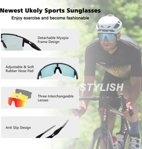 Lunettes de soleil polarisées pour le sport, bleu/noir/blanc, TR90, pour hommes et femmes, course à pied, cyclisme, pêche, golf, conduite - Product Image 2