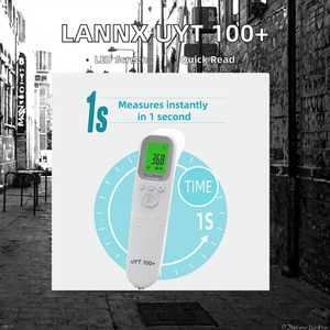 Thermomètre médical numérique à lecture rapide Health Care100+, sans contact, pour le front, l'oreille et le corps, indicateur de température corporelle, en plastique - Product Image 2